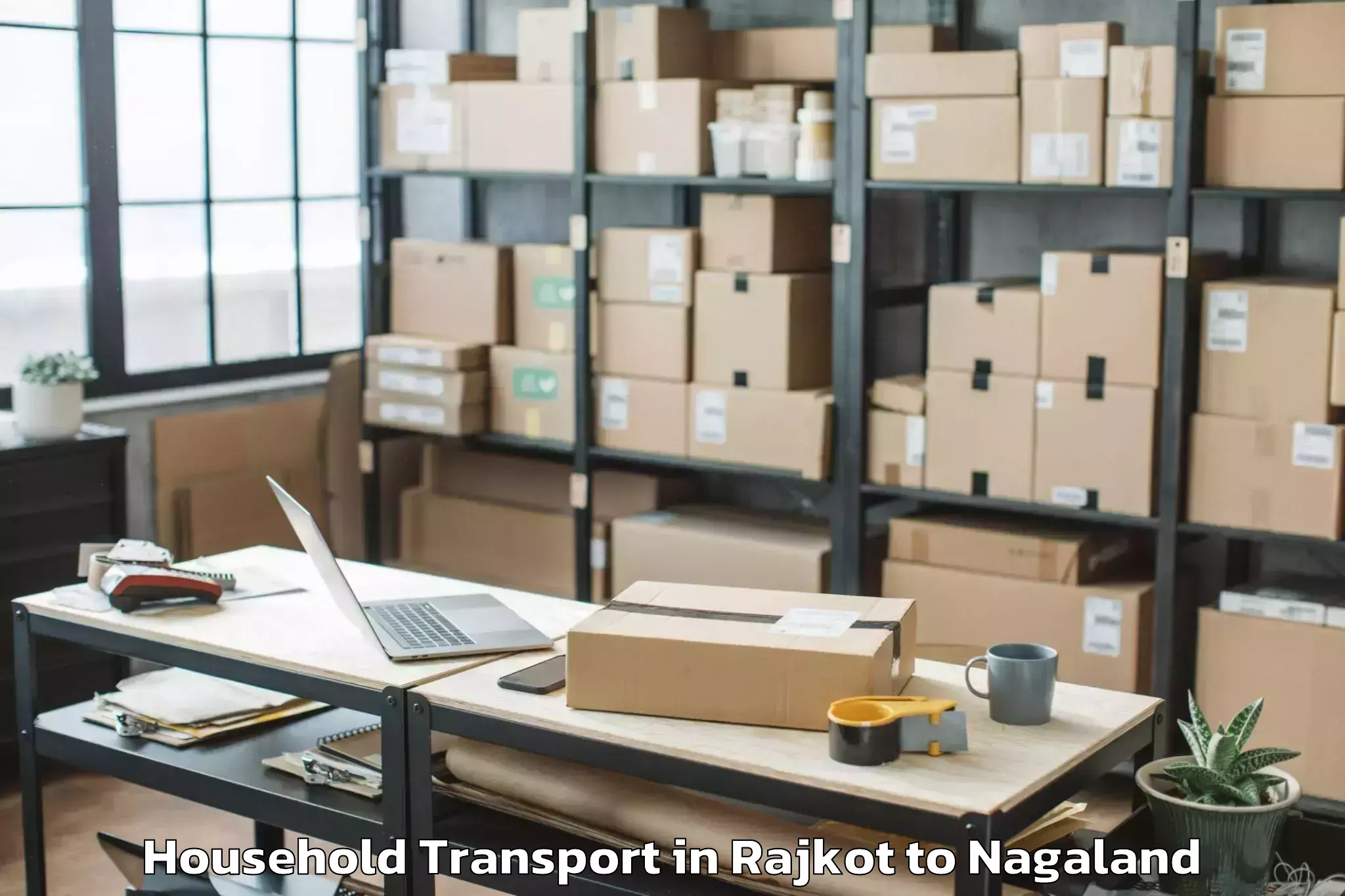 Book Rajkot to Wakching Household Transport Online